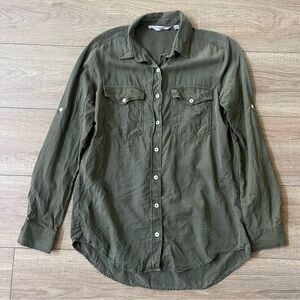 Athleta men Green Casual Button Down Shirt Relaxed Fit